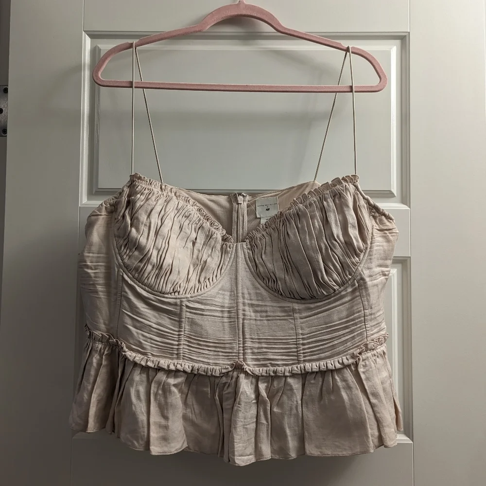 H&M Linen-blend Corset-style Top - Picture 2 of 7